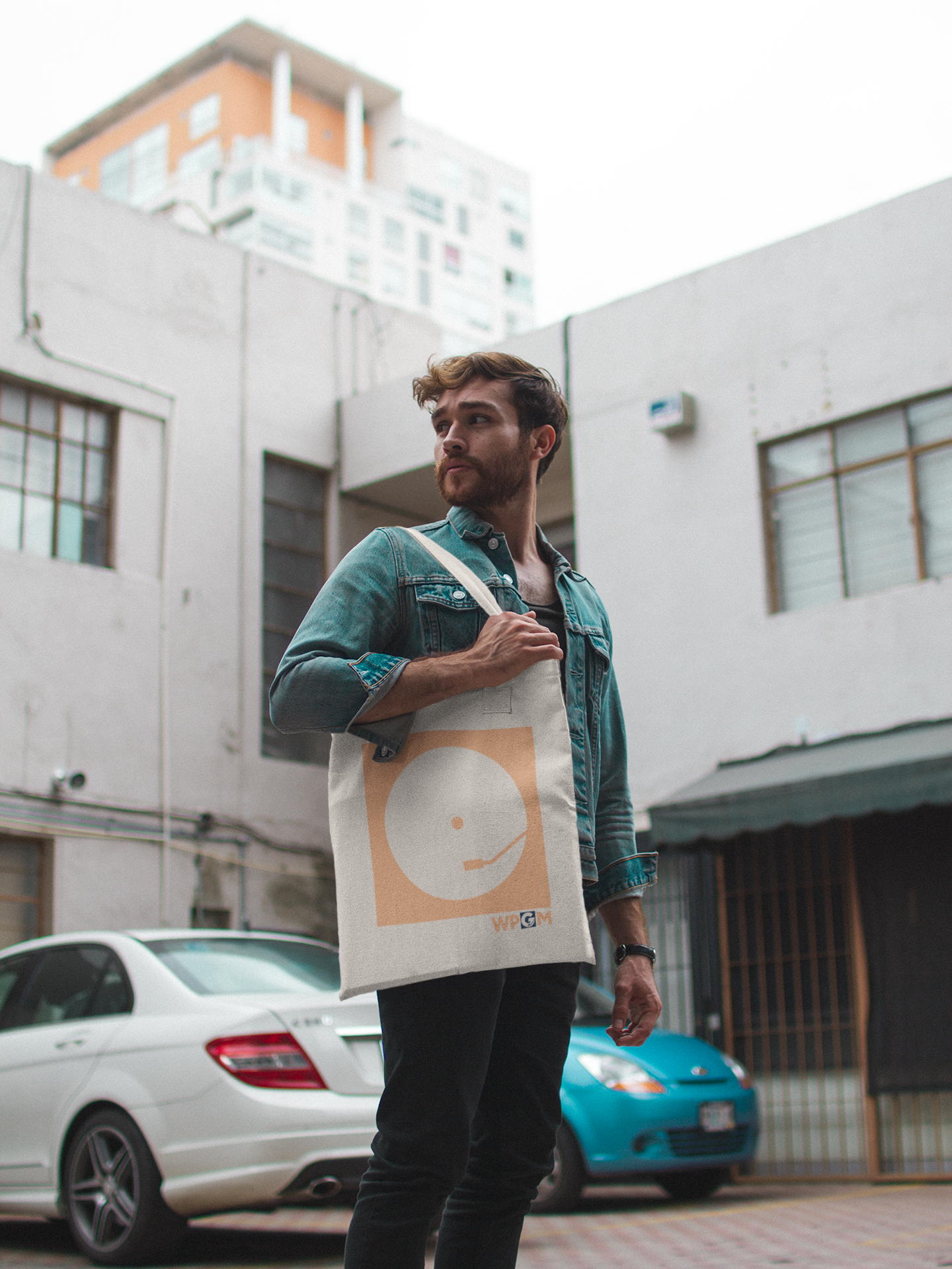 WPGM Vinyl Cotton Canvas Tote Bag (Orange)