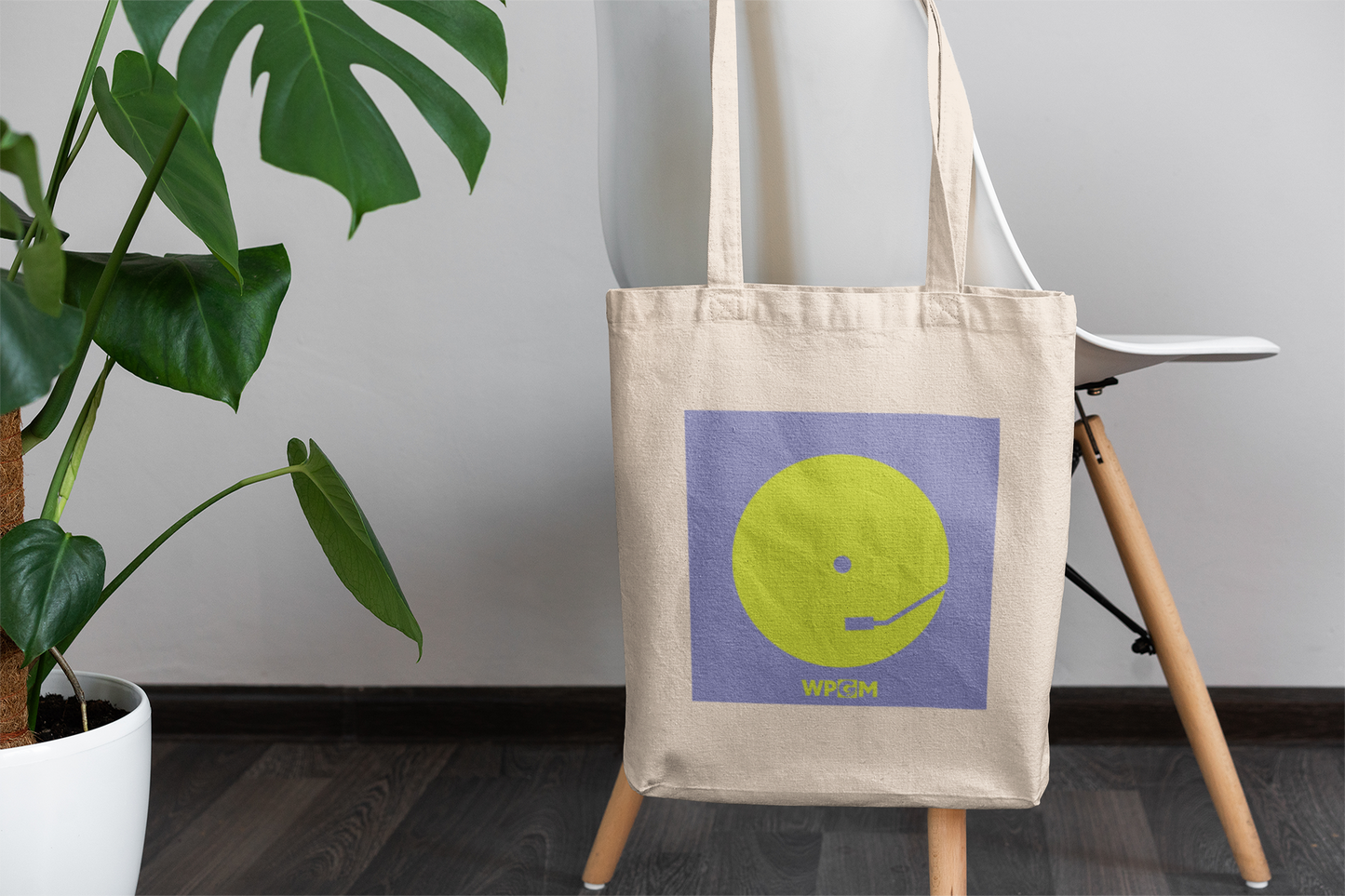 WPGM Vinyl Cotton Canvas Tote Bag (Purple-Lime)