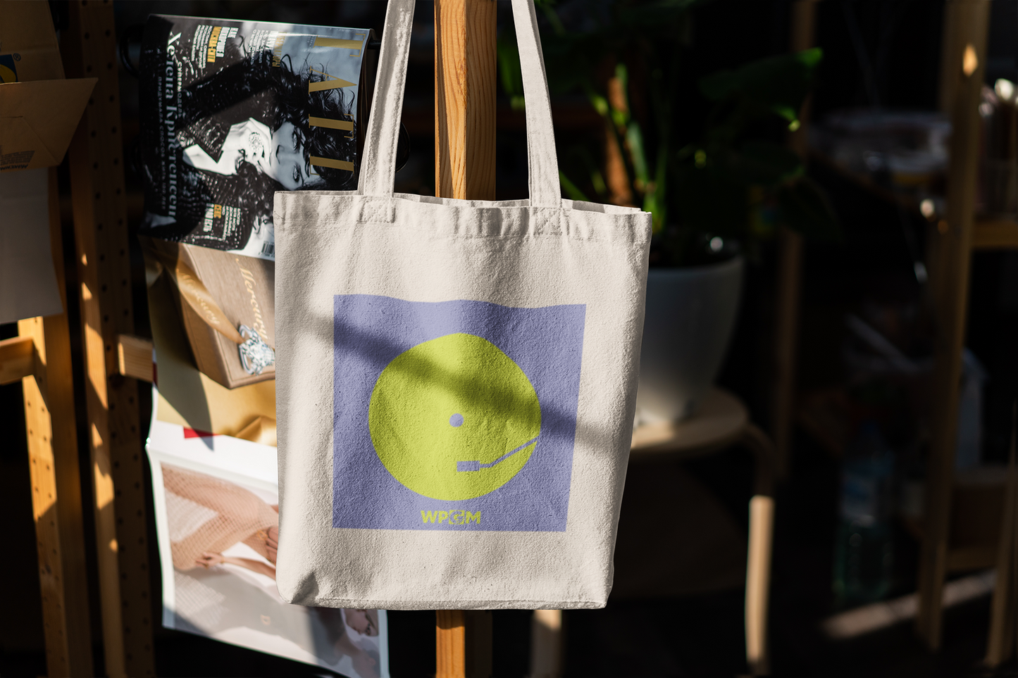WPGM Vinyl Cotton Canvas Tote Bag (Purple-Lime)