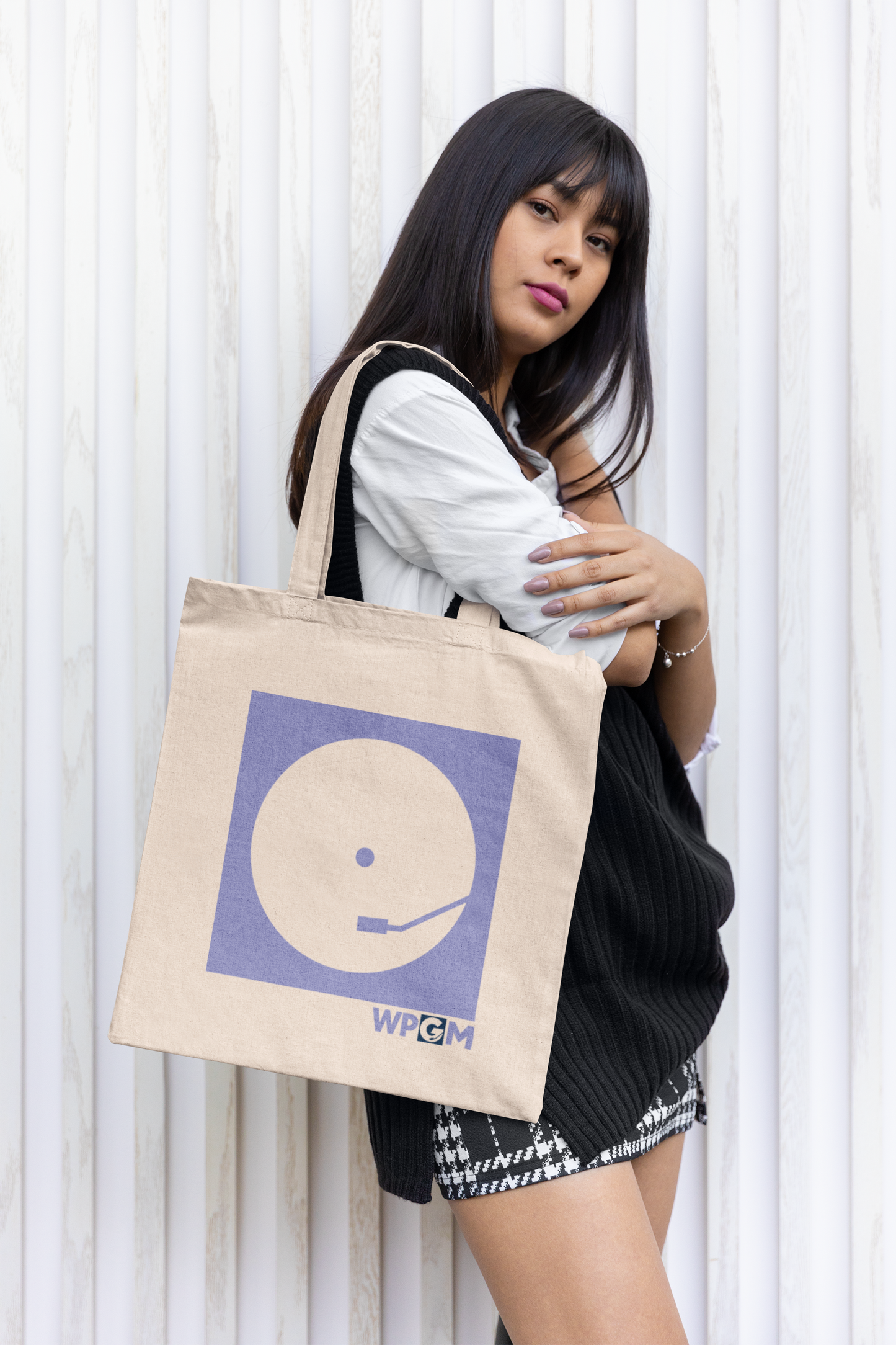 WPGM Vinyl Cotton Canvas Tote Bag (Purple)