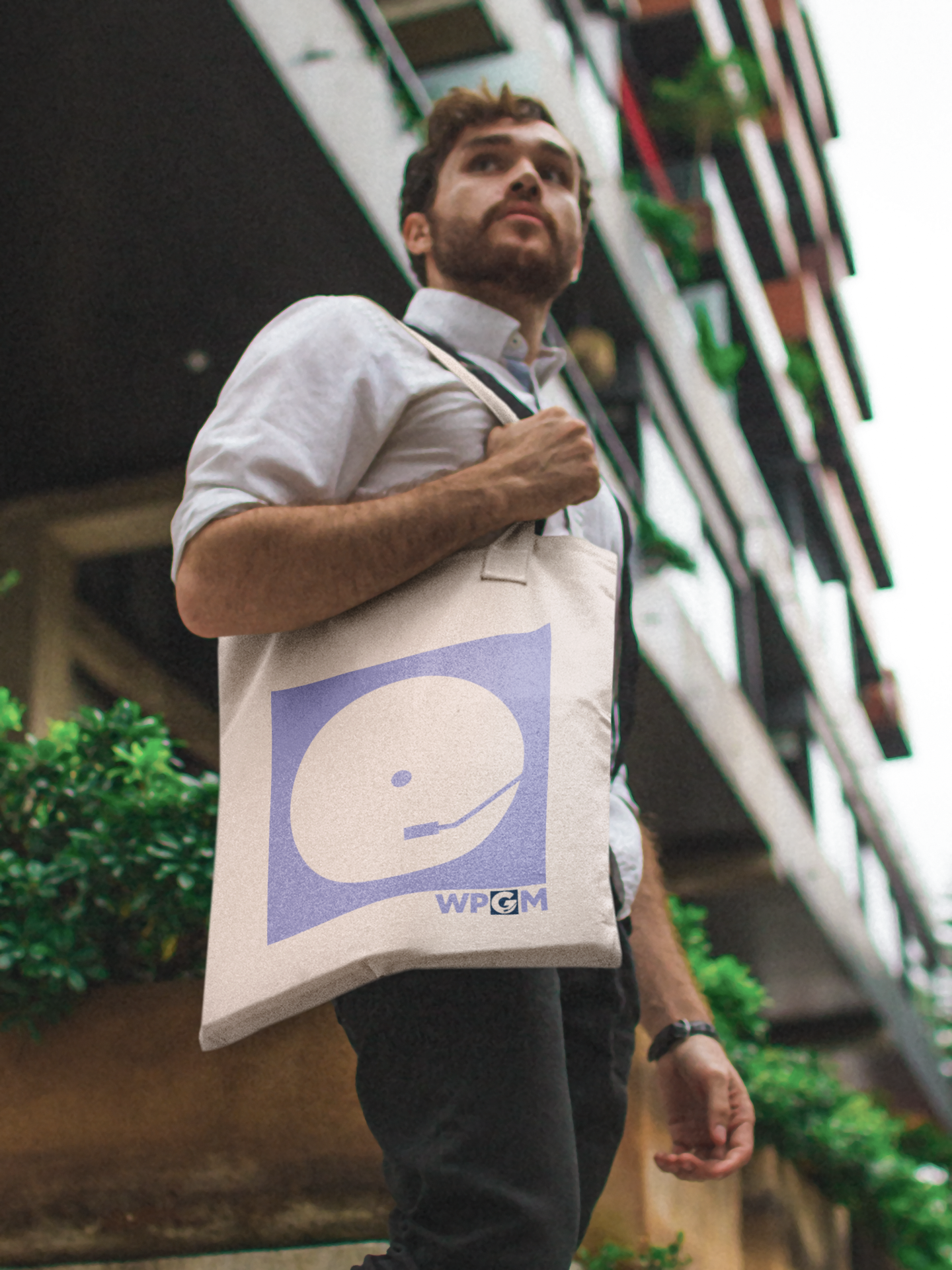 WPGM Vinyl Cotton Canvas Tote Bag (Purple)