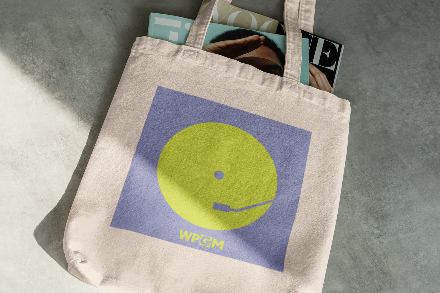 WPGM Vinyl Cotton Canvas Tote Bag (Purple-Lime)