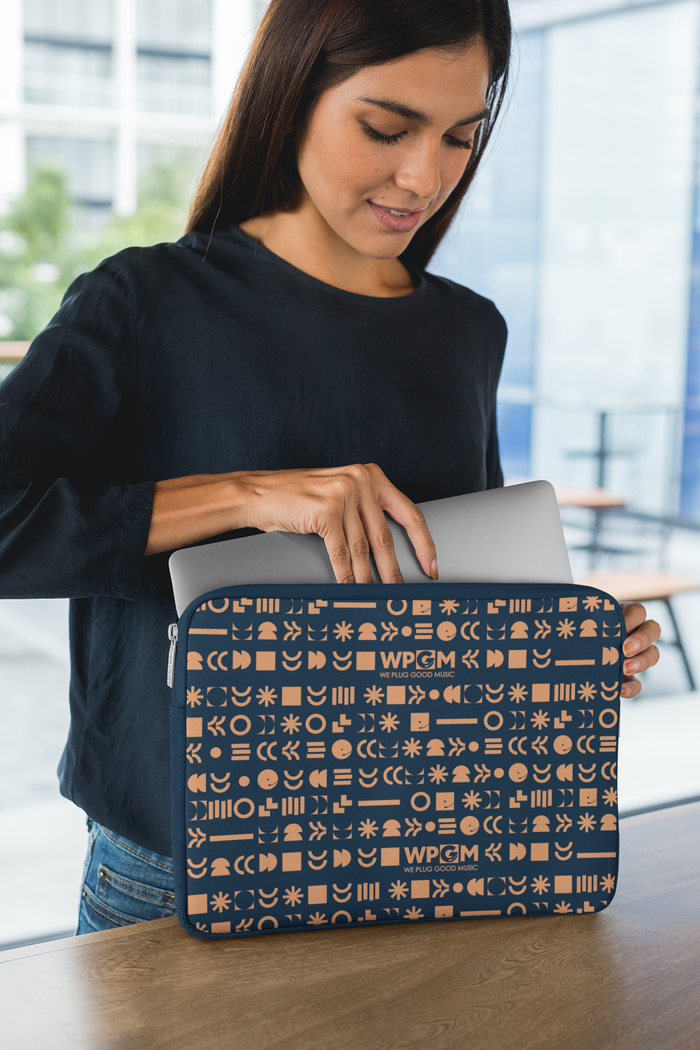 WPGM Signature Ensemble Laptop Sleeve (Navy-Orange)